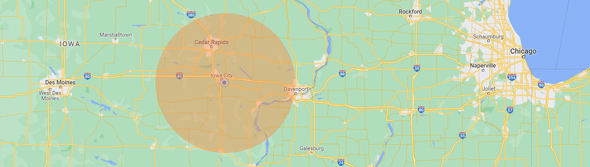 Landon's Sitework Iowa City Iowa service map